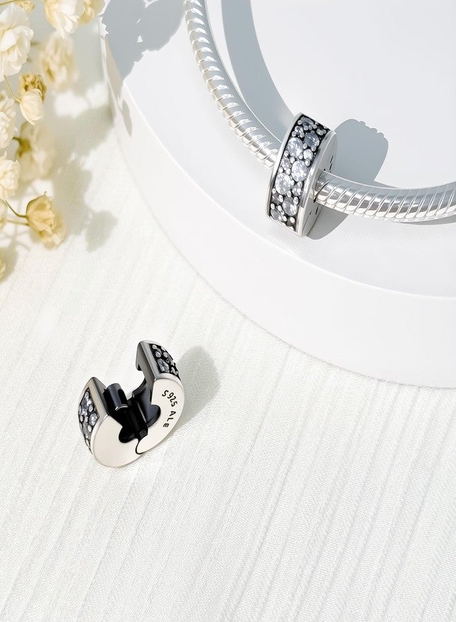 JEVIMORY Clip Stopper Beads for Bracelets 925 Sterling Silver, Compatible with Pandora & European Charm Bracelets Necklaces, Clip Charm Bead for Bracelet Gift for Women (Round Clips-2PCS) - Image 4